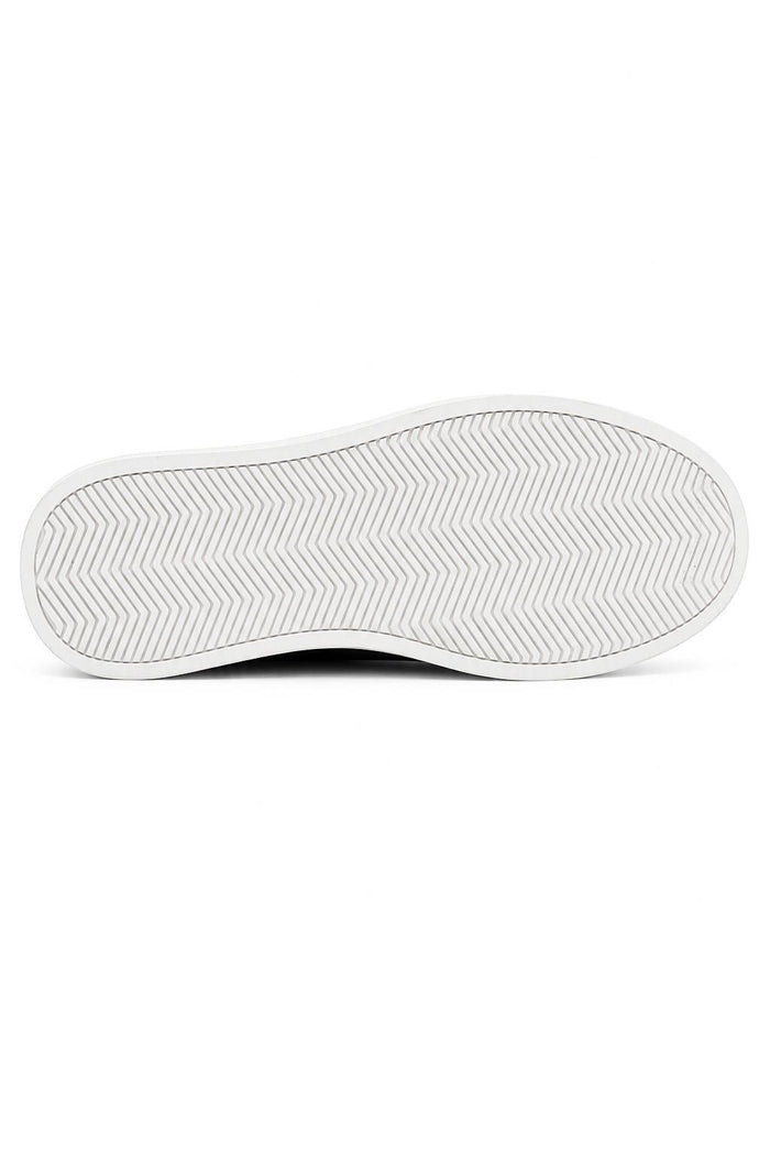 Men's Green Real Leather Lace-Up Trainers White Sole
