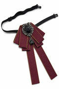 Men’s Maroon Jewelled Ribbon Brooch Bow Tie