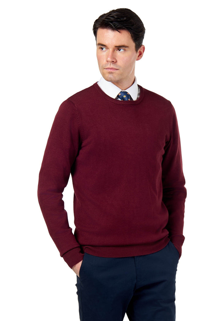 MEN’S PURE COTTON MAROON CREW NECK JUMPER