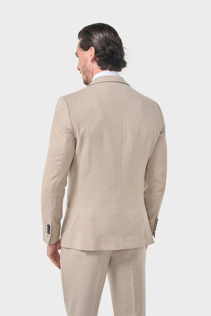 MIAMI – TAILORED FIT LINEN BLEND STONE 3 PIECE SUIT