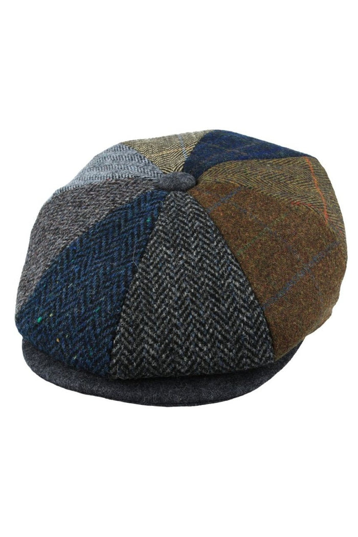 MULTI COLOUR TWEED WOOL BLEND NEWSBOY CAP