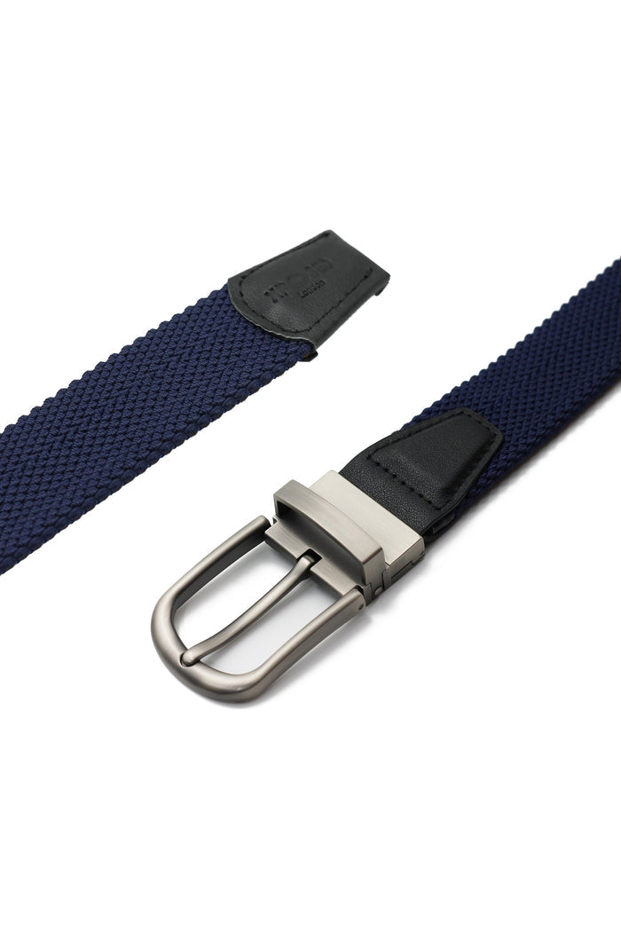 NAVY & BROWN REVERSIBLE STRETCH BELT