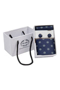 NAVY MINI FLORAL NECK TIE SET
