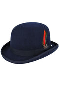 NAVY PURE WOOL BOWLERS HAT