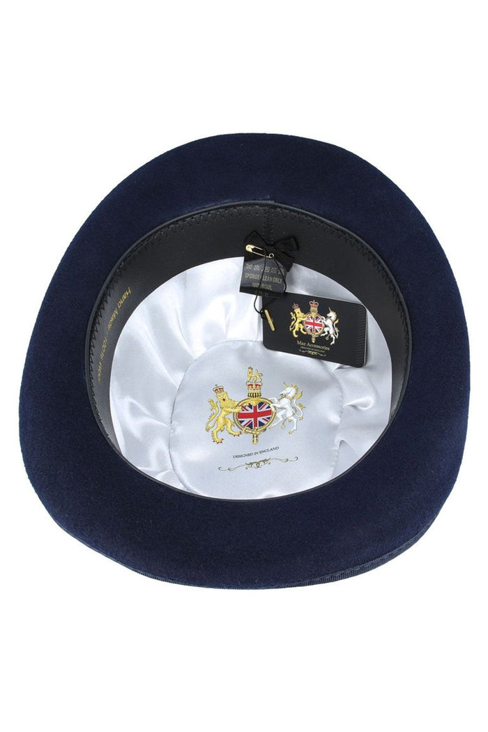 NAVY PURE WOOL BOWLERS HAT