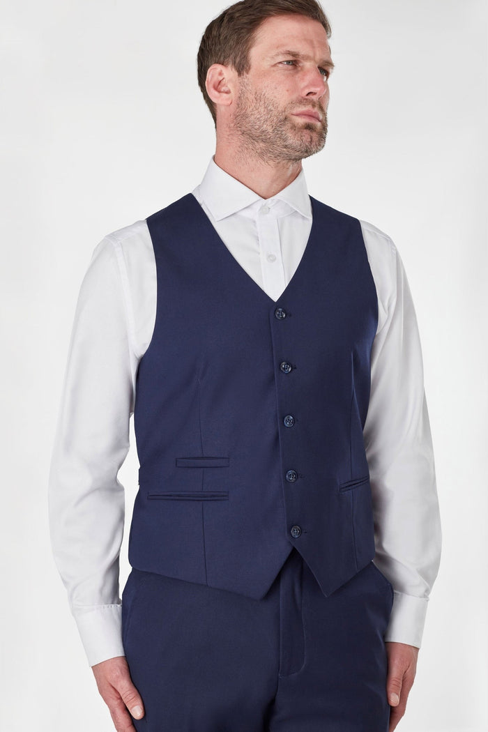 NAVY SUIT WITH CHINESE GRANDAD COLLAR