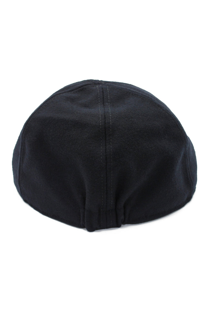 NAVY WOOL DUCKBILL FLAT CAP