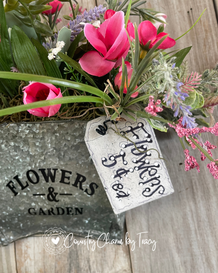 NEW! Flowers & Garden Smashed Can Hanger – Rustic Spring Floral Decor