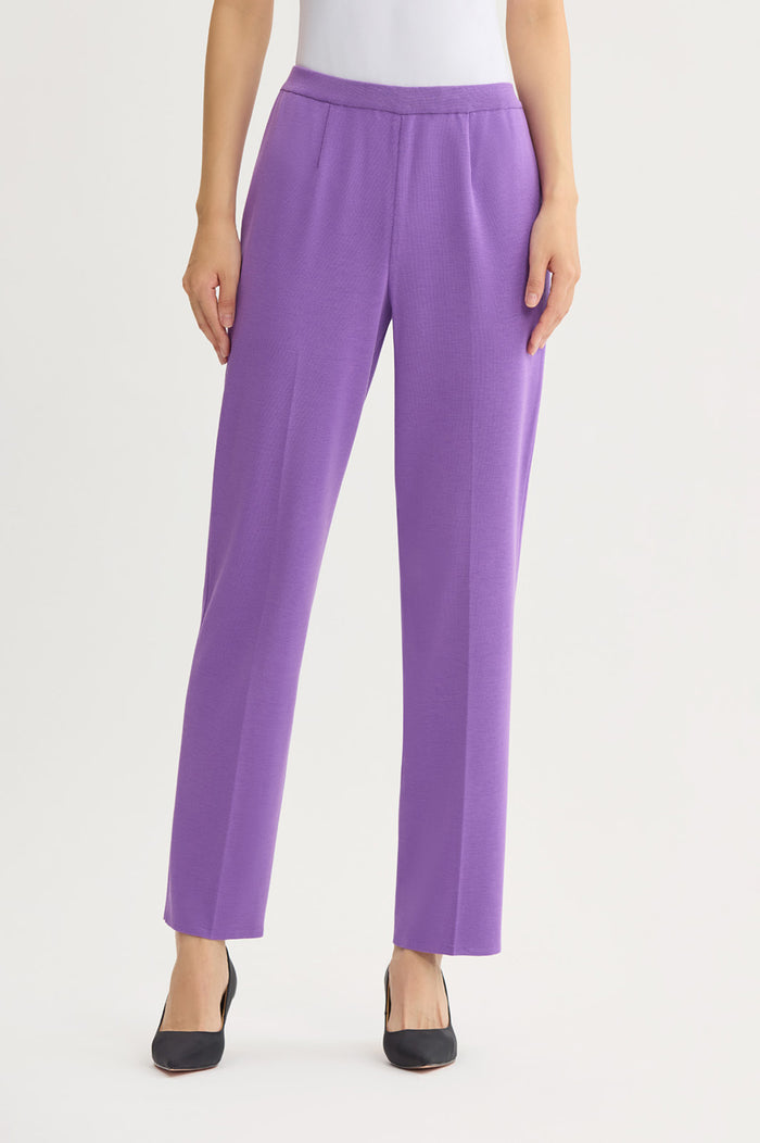 Plus Size Knit Straight-Leg Pants, Sunset Purple, Sunset Purple | Ming Wang