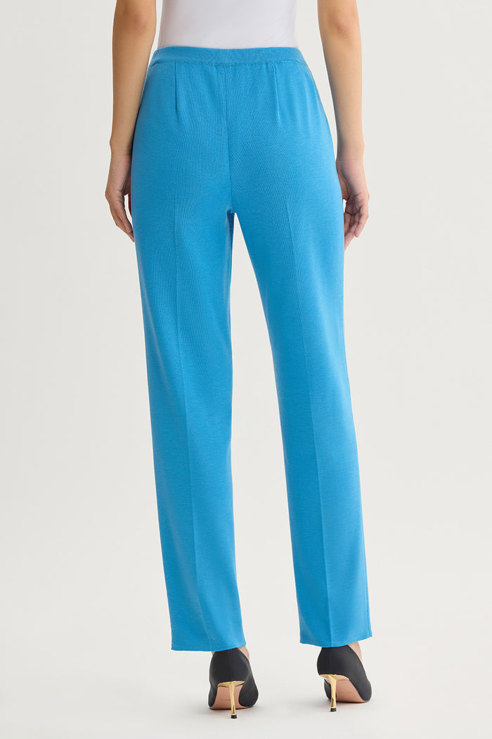 Plus Size Knit Straight-Leg Pants, Tranquil Blue, Tranquil Blue | Ming Wang