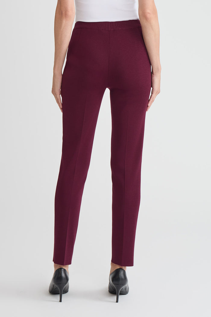 Plus Size Straight-Leg Knit Pants, Violet, Midnight Violet | Ming Wang