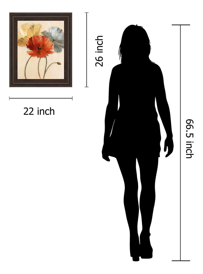 Poppy Palette I By Nan - Framed Print Wall Art - Beige
