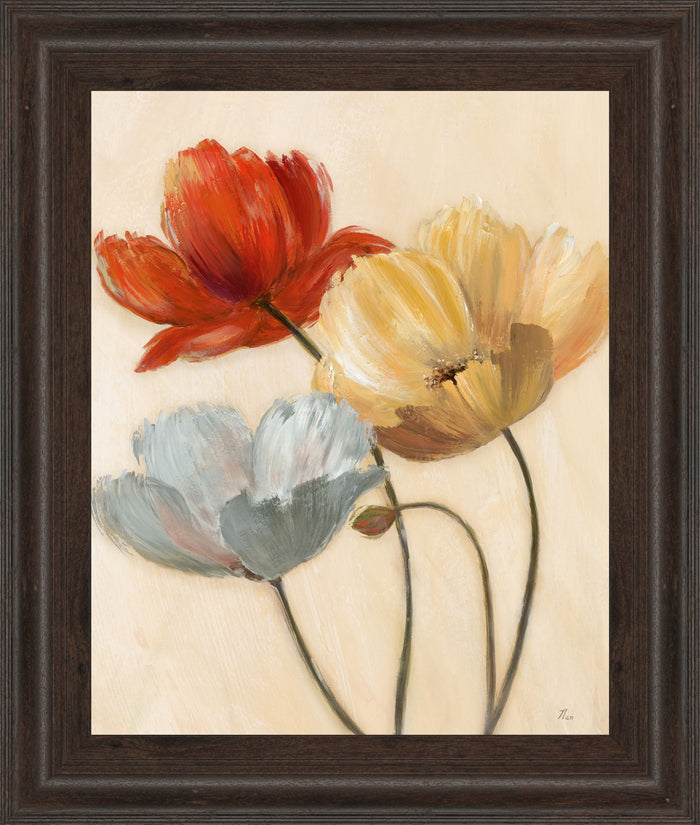 Poppy Palette Il By Nan - Framed Print Wall Art - Beige