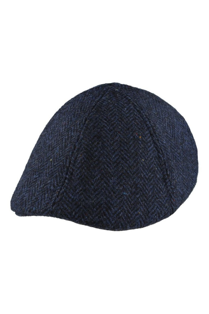 PURE WOOL HERRINGBONE DUCKBILL FLAT CAP
