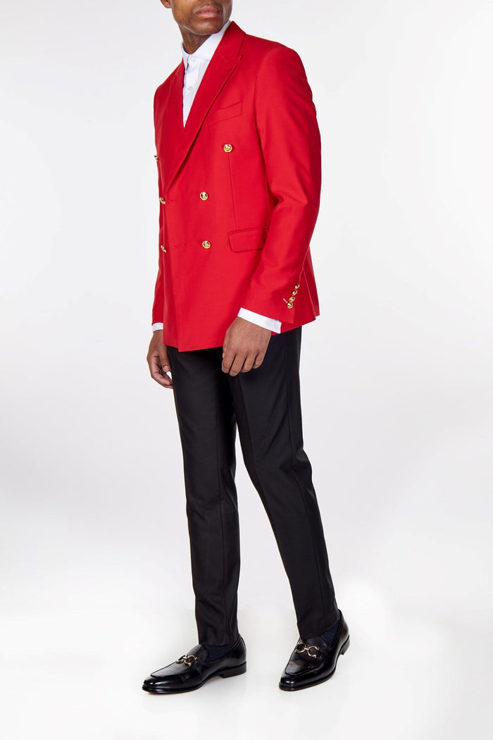 RED DOUBLE BREASTED GOLD BUTTON JACKET