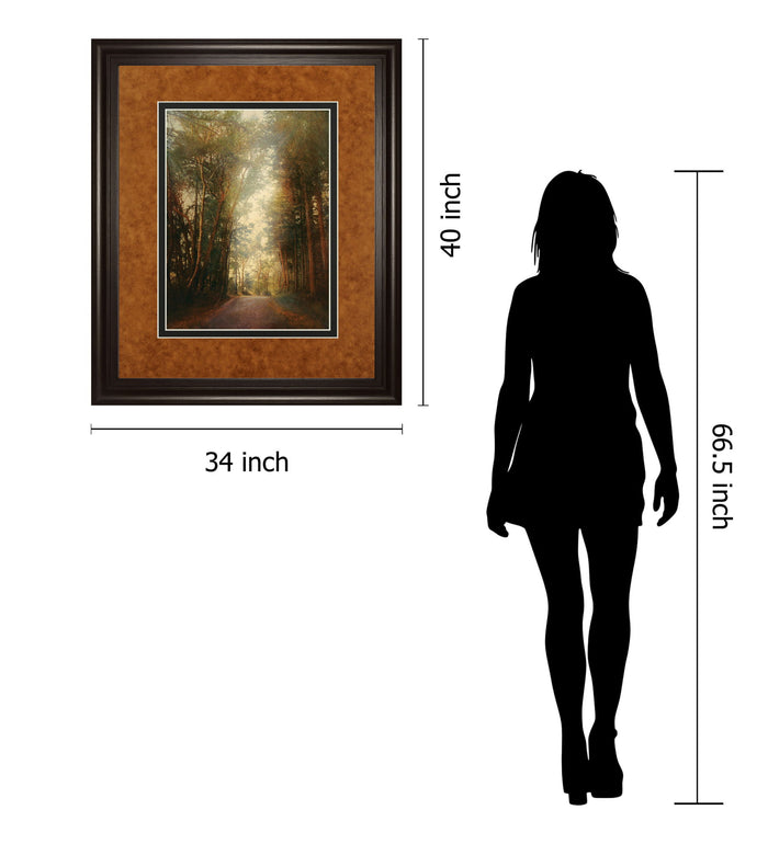 Road Of Mysteries Il By Amy Melious - Framed Print Wall Art - Light Brown