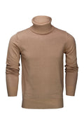 ROLL NECK JUMPER LIGHTWEIGHT STRETCH COTTON, CAMEL