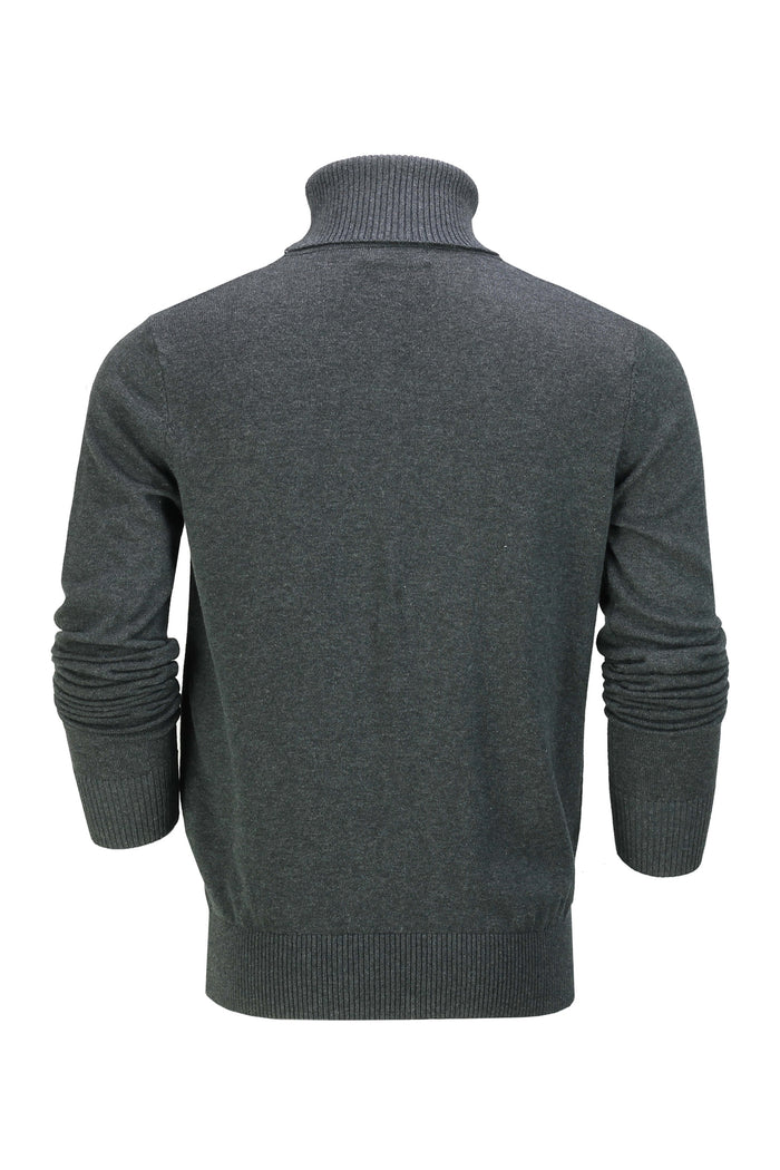 ROLL NECK JUMPER LIGHTWEIGHT STRETCH COTTON, GREY