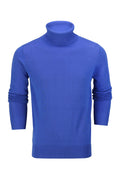 ROLL NECK JUMPER LIGHTWEIGHT STRETCH COTTON, ROYAL BLUE