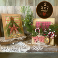 Rustic Country Christmas Decor Frames - Dimensional Handcrafted - Set of 2