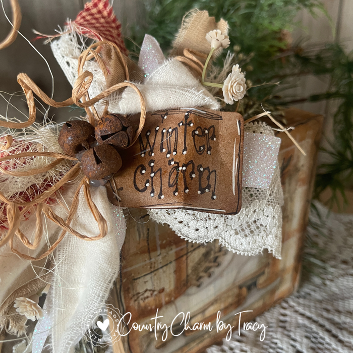 Rustic Winter Ice Skate Décor Block – 5x5”
