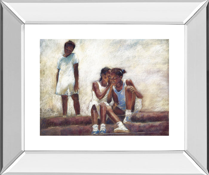 Secrets By Sharon Wilson - Mirror Framed Print Wall Art - Beige