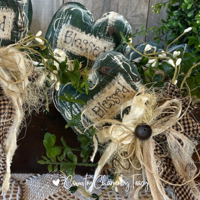 Shamrock Heart Insert with or without Rusty Spring