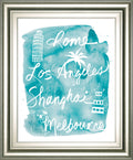 Sightseeing Il By Lottie Fontaine - Framed Print Wall Art - Light Blue