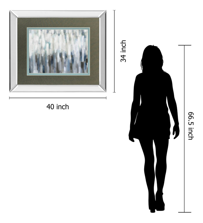 Silver Rain By Karen Lorena Parker - Mirror Framed Print Wall Art - Dark Gray