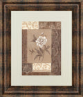 Single Peony By Vivian Flasch - Framed Print Wall Art - Light Brown