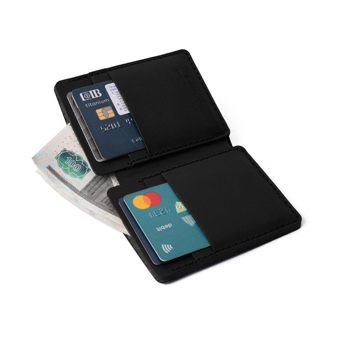 Slim black leather wallet - Spiš.
