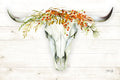 Small - Fall Steer Skull By Marla Rae - Beige