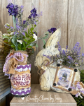 Spring Lavender Bunny Vignette Set of 2 (bunny + bottle)