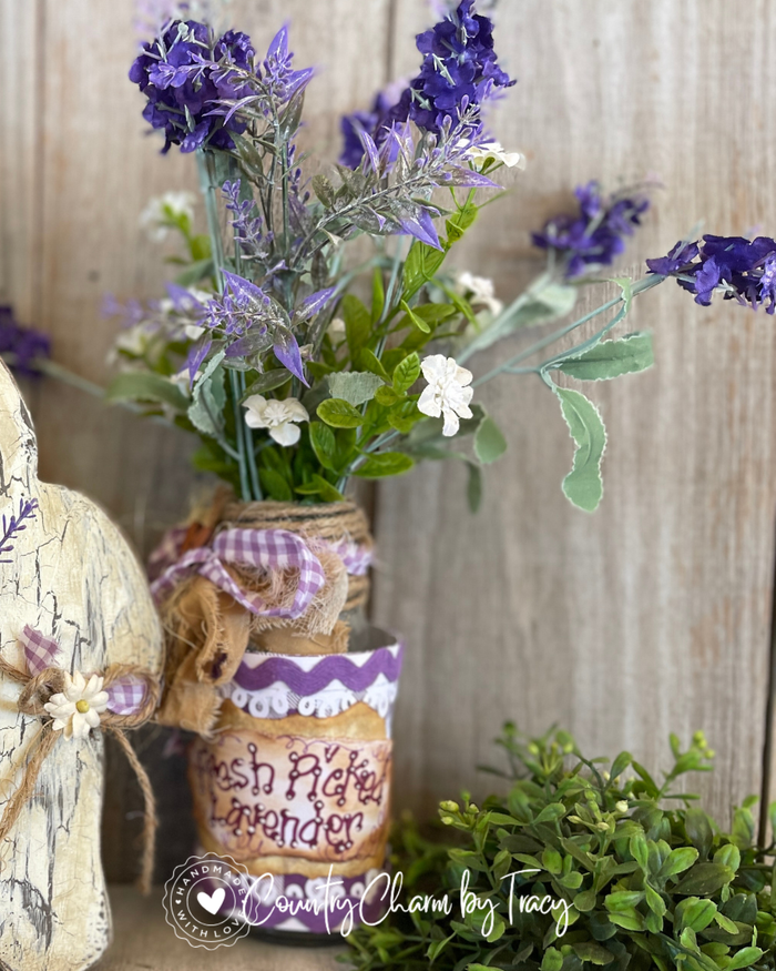 Spring Lavender Bunny Vignette Set of 2 (bunny + bottle)