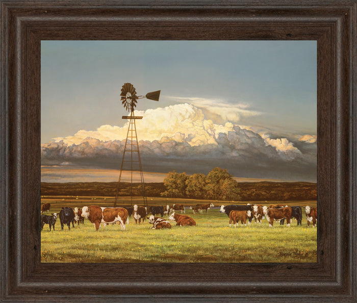 Summer Pastures By Bonnie Mohr - Framed Print Wall Art - Light Brown