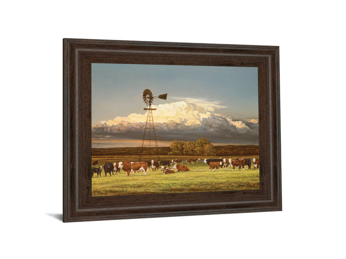 Summer Pastures By Bonnie Mohr - Framed Print Wall Art - Light Brown