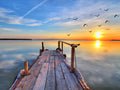 Sunset Dock By Kesipun - Blue