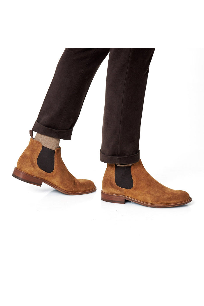 TAN ITALIAN SUEDE LEATHER CHELSEA BOOTS