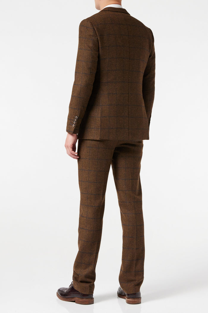 TAN TWEED NAVY CHECK JACKET