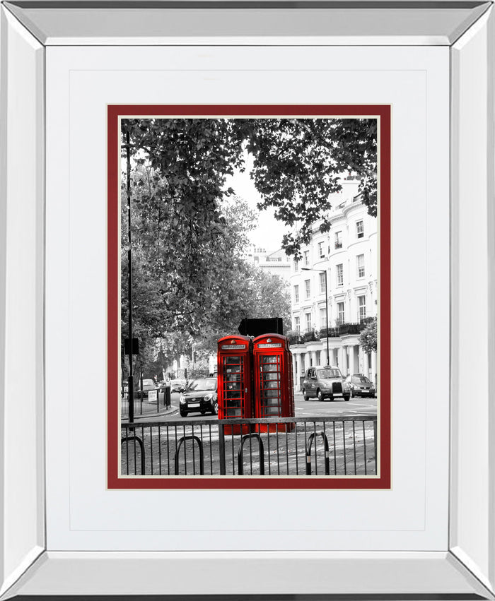 Telephone By Emily Navas - Mirror Framed Print Wall Art - Dark Gray