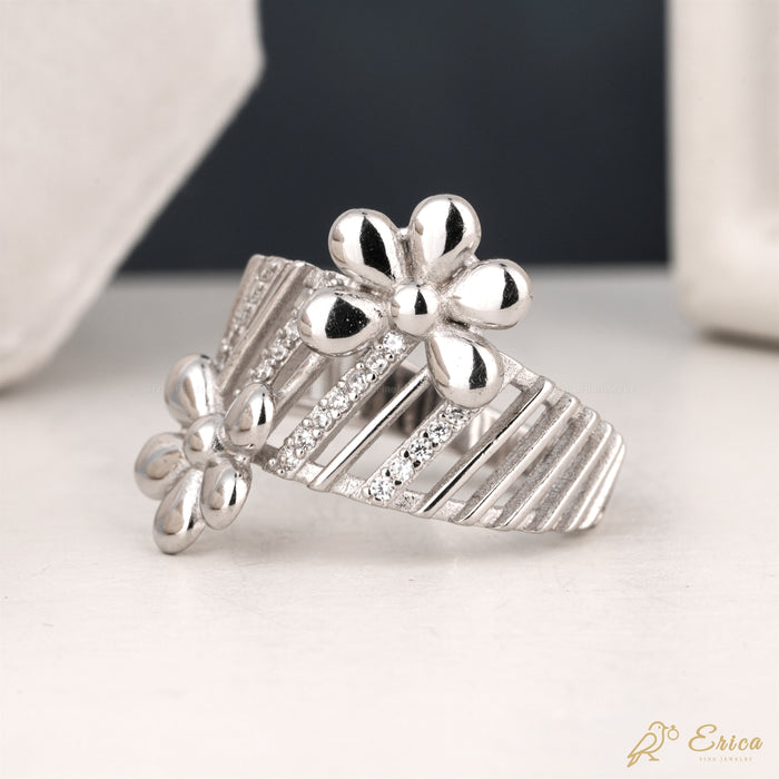 The Blossom - Double Flower Lab Grown Diamond Open Band Ring