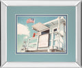The Cabin By Natasia Cook - Mirror Framed Print Wall Art - Light Blue