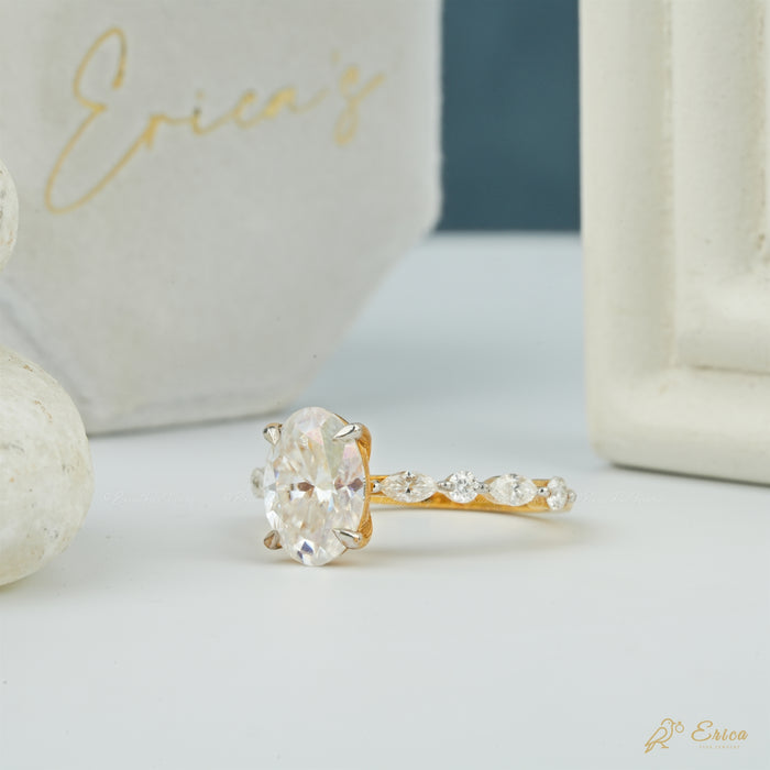 The Capri - Oval Shared Prong Lab Grown Diamond Ring