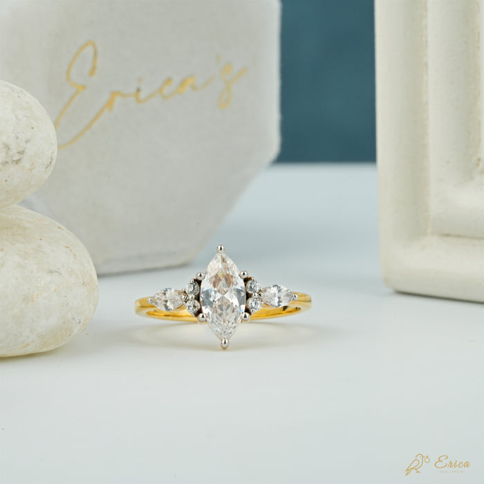 The Cascade - Marquise with Marquise Sides Lab Grown Diamond Ring