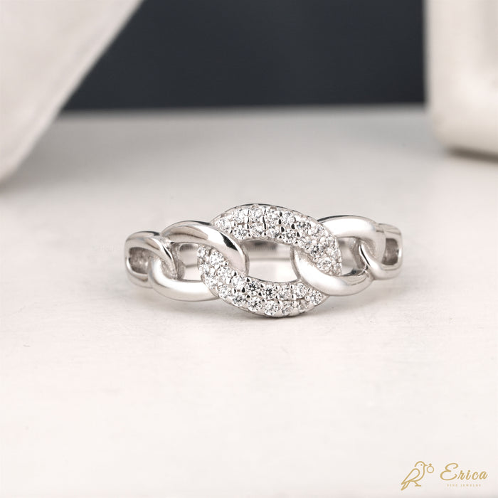 The Chain - Pavé Lab Grown Diamond Cuban Link Ring