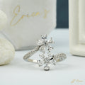 The Dahlia - Pear Double Cluster Lab Grown Diamond Bypass Ring