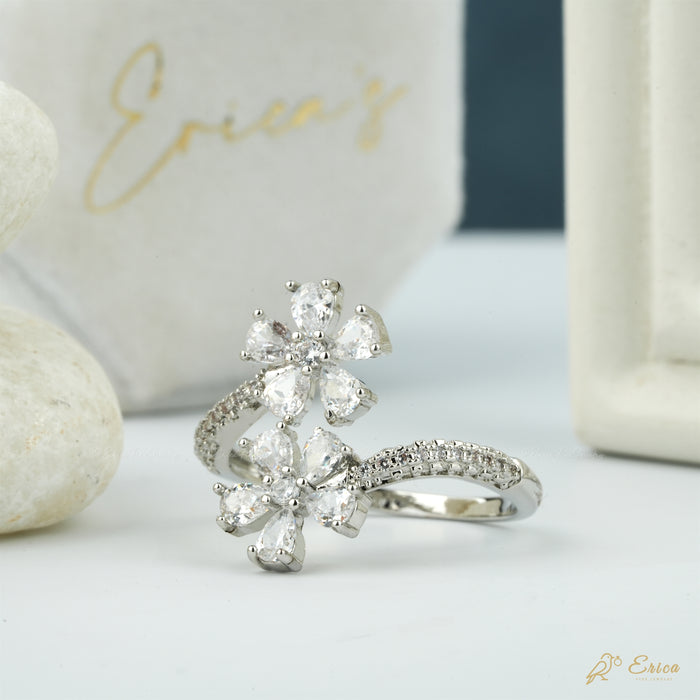 The Dahlia - Pear Double Cluster Lab Grown Diamond Bypass Ring