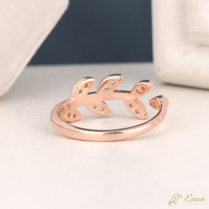 The Daphne - Vine Lab Grown Diamond Bypass Marquise Leaf Ring
