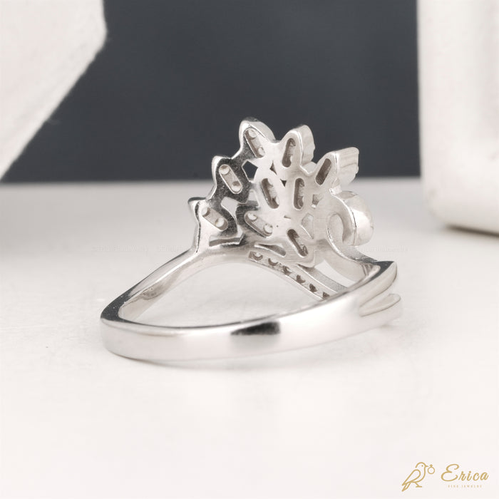 The Elysian - Marquise Illusion Leaf Lab Grown Diamond Cluster & Wave Ring