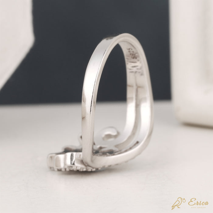 The Elysian - Marquise Illusion Leaf Lab Grown Diamond Cluster & Wave Ring